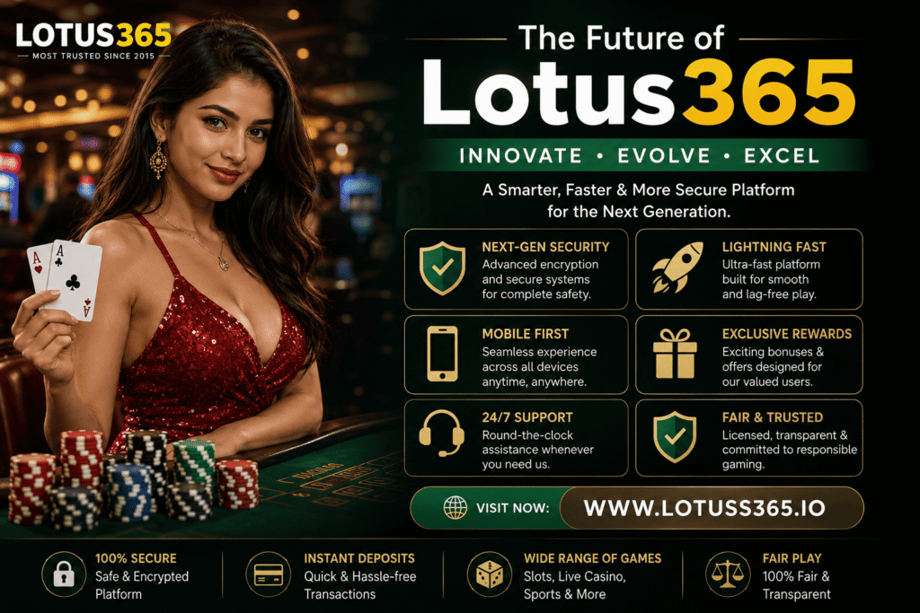 The Future of Lotus365 in 2026 featuring mobile-friendly access, secure platform features, fast performance, and user-focused experience with Lotus365.