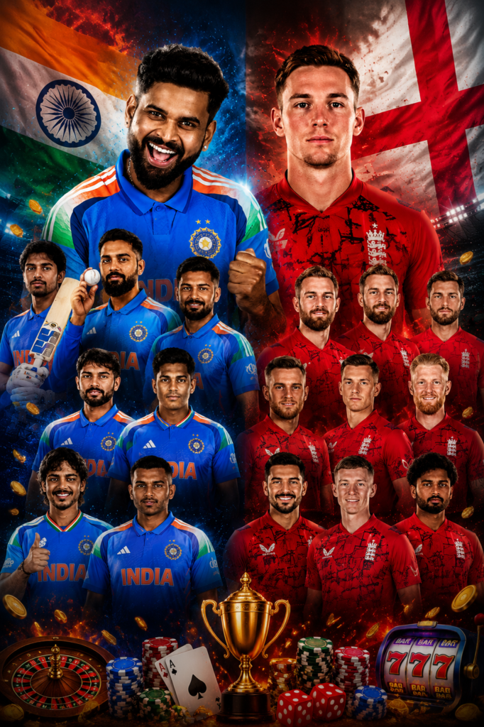 India vs England Betting playing XI team collage