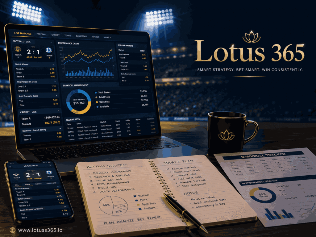 Lotus365 ID smart betting strategy dashboard setup view
