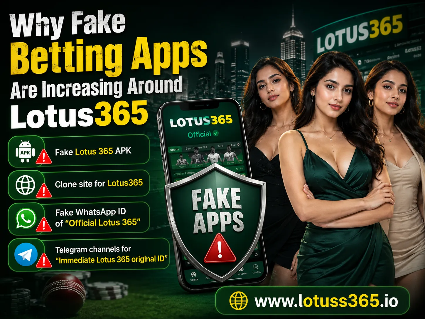 Why Fake Betting Apps Are Increasing Around Lotus365 featuring fake Lotus 365 APK, clone sites, fake WhatsApp IDs, Telegram scams, and www.lotuss365.io