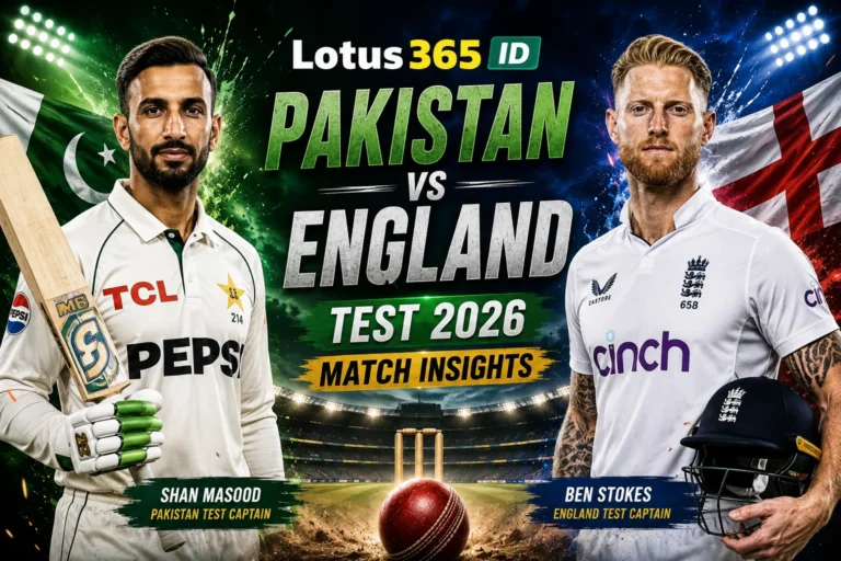 Lotus 365 ID Pakistan vs England Test