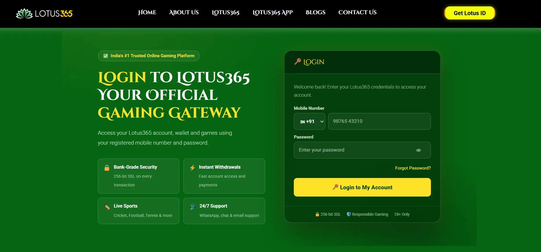 Lotus365 login
